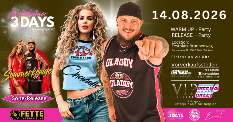 Brinkumer3Days werden zur Bühne für die Release-Party von Chanelle und GLADDY